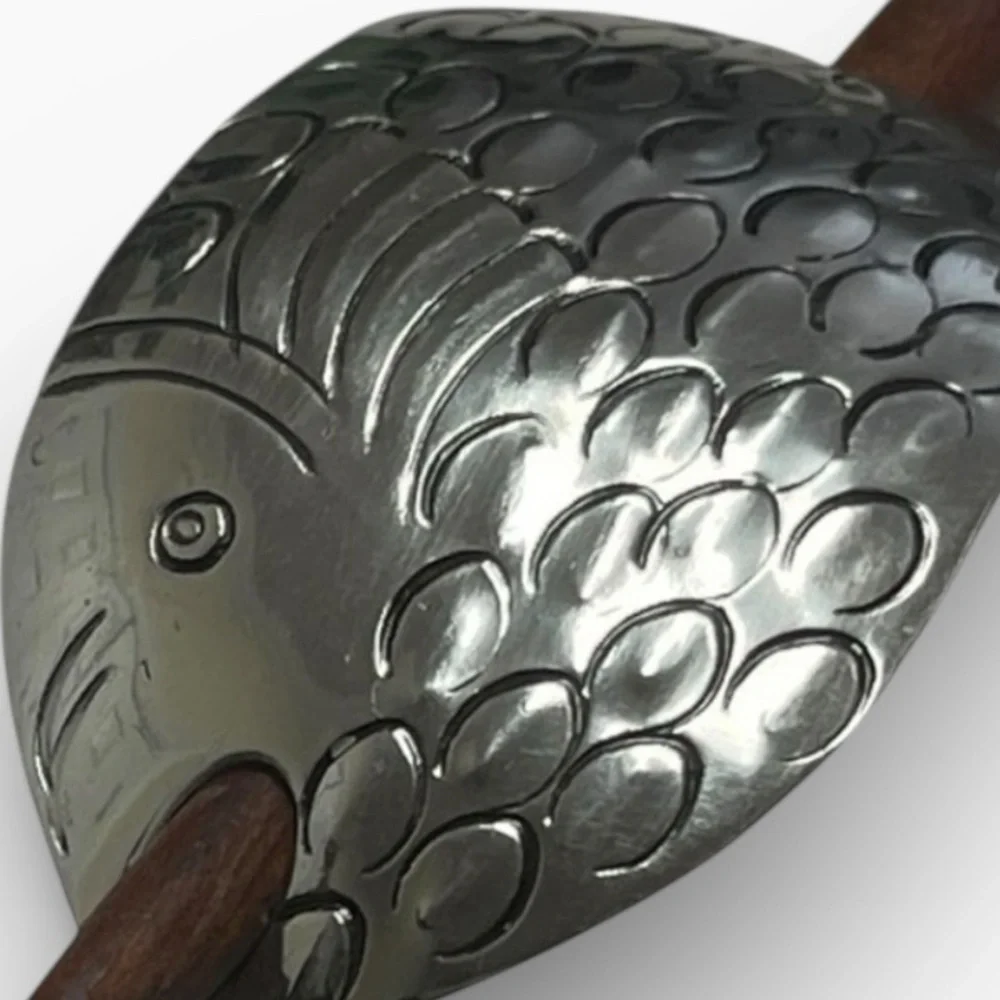 Narwhal Hair Fork Bun Holder Silver Wood Hair Stick Boho Updo Pin - Picture 5 of 5